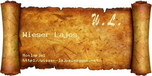Wieser Lajos névjegykártya